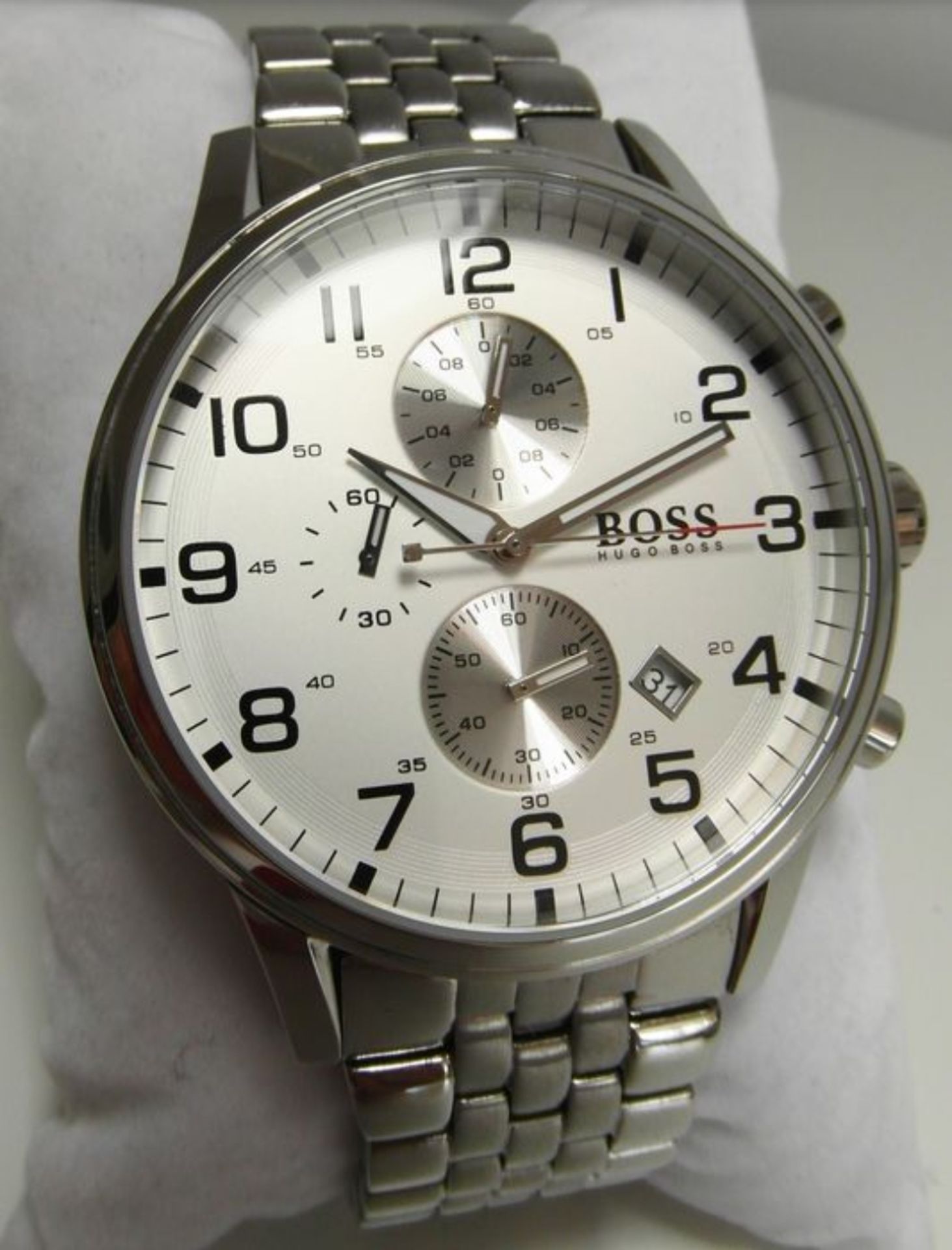 Hugo Boss 1512445 Men's Aeroliner Silver Bracelet Chronograph Watch  Model: HB 1512445.Case: - Image 3 of 5
