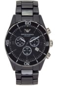 Emporio Armani AR1421 Men's Black Ceramica Chronograph Watch       Emporio Armani Is The Ready-To-