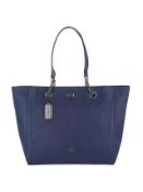 Coach Turnlock Chain Crossgrain Leather Tote Bag