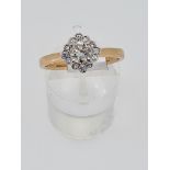 18ct rose gold hallmark diamond set ring