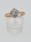 18ct rose gold hallmark diamond set ring