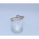 18k Yellow Gold Diamond Solitaire Ring