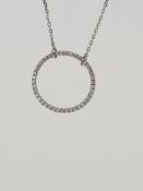 18ct white gold circle of life diamond necklace