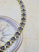 14ct yellow gold tanzanite and diamond bracelet