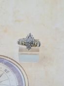 10 ct white gold diamond cluster ring