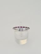 9ct whtie gold ruby and diamond eternity ring