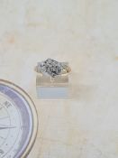 14ct yellow gold antique cut diamond set ring