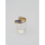 18ct hallmarked sapphire and diamond ring