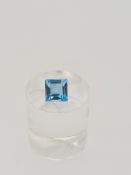 Blue topaz square cut gemstone