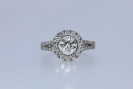 Platinum Hallmarked Diamond Set Ring