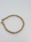 9ct yellow gold diamond set bracelet