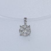 9k White Gold Diamond Set Pendant