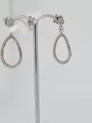 14ct white gold diamond drop earrings