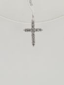 18ct white gold diamond set cross