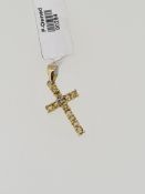 9ct hallmark citrine and diamond cross