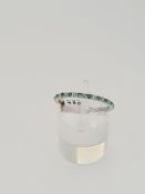 9ct white gold emerald and diamond eternity ring