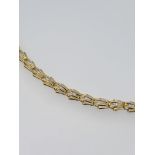 14ct yellow gold diamond set bracelet