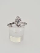 14k UK hallmark white gold diamond ring