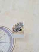 14ct yellow gold cluster ring