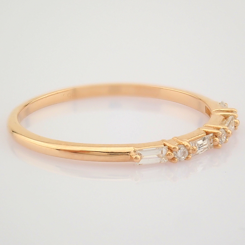 HRD Antwerp Certified 14K Rose/Pink Gold Baguette Diamond & Diamond Ring (Total 0.17 Ct. Ston... 14K - Image 4 of 10
