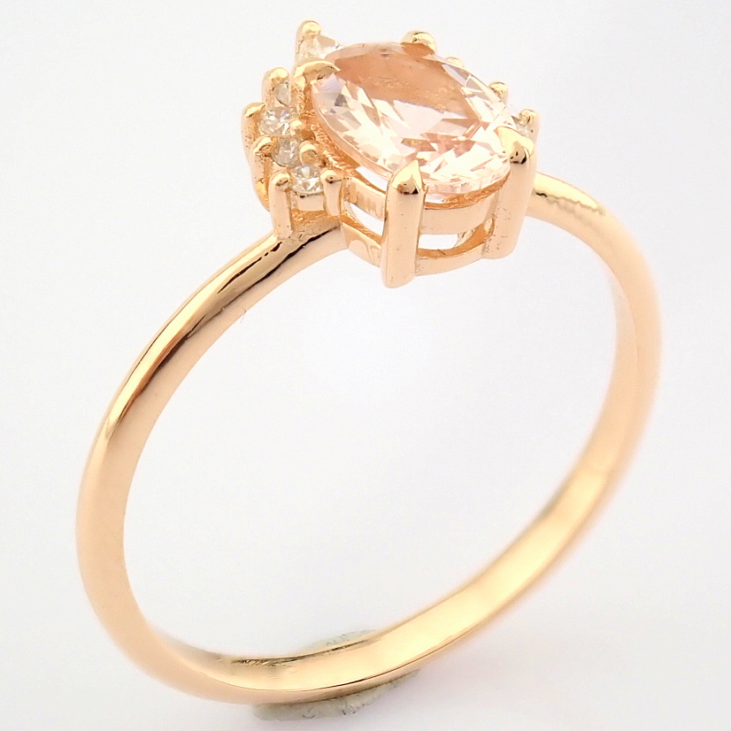 HRD Antwerp Certified 14K Rose/Pink Gold Diamond Ring (Total 0.78 Ct. Stone) 14K Rose/Pink Gold Ring - Image 2 of 10