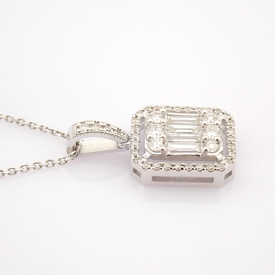 HRD Antwerp Certified 14k White Gold Diamond Pendant (Total 0.6 Ct. Stone) 14k White Gold Pendant - Image 11 of 13