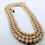 HRD Antwerp Certified 2,02 Ct. Diamond Tennis Eternity Necklace 14K 8,50 g Yellow Gold 2,02 Ct. H/Vs