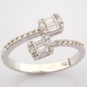 HRD Antwerp Certified 14K White Gold Diamond Ring (Total 0.2 Ct. Stone) 14K White Gold Ring Weight :