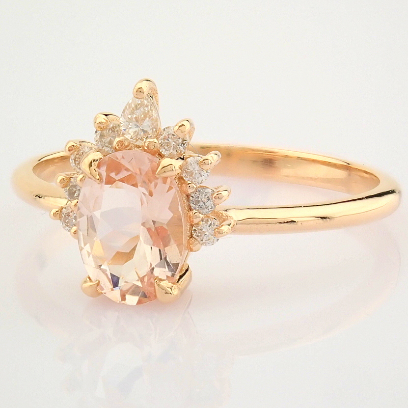 HRD Antwerp Certified 14K Rose/Pink Gold Diamond Ring (Total 0.78 Ct. Stone) 14K Rose/Pink Gold Ring - Image 4 of 10