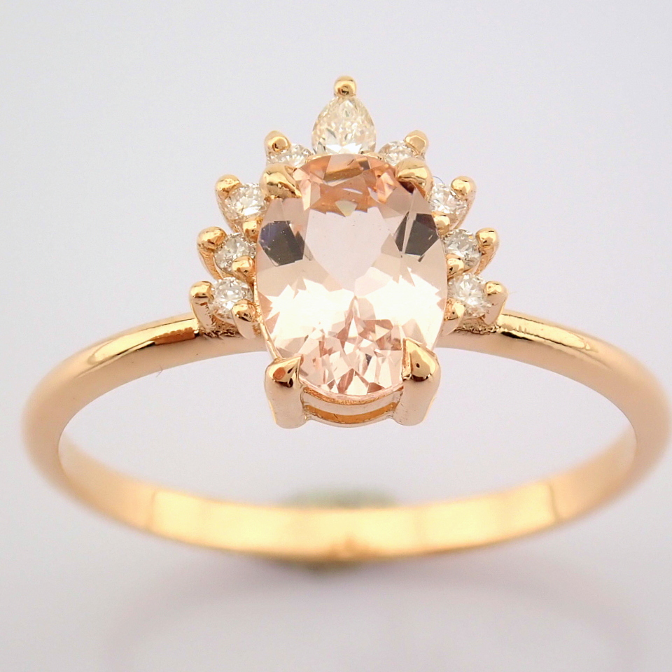HRD Antwerp Certified 14K Rose/Pink Gold Diamond Ring (Total 0.78 Ct. Stone) 14K Rose/Pink Gold Ring - Image 8 of 10