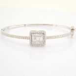 HRD Antwerp Certified 14K White Gold Diamond Bracelet (Total 1.11 Ct. Stone) 14K White Gold Bracelet