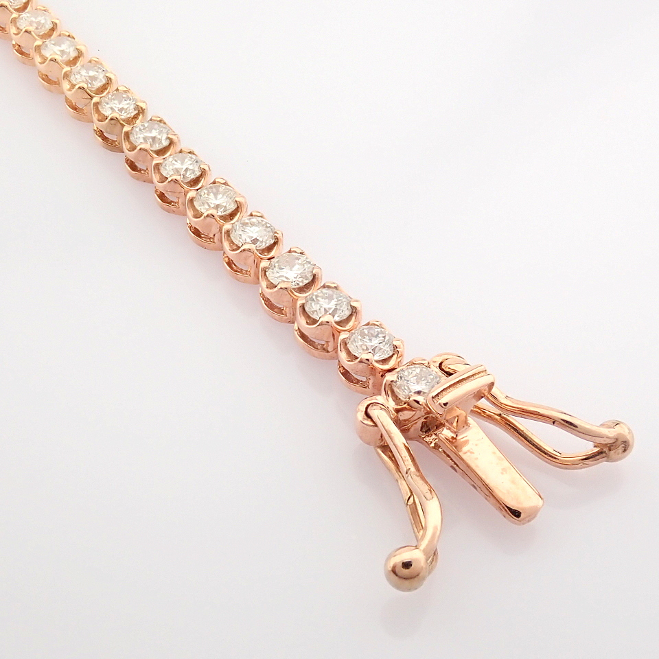 HRD Antwerp Certified 2,10 Ct. Diamond Tennis Bracelet (Crown) - 14K Rose Gold     5.70 g Rose / - Image 2 of 16