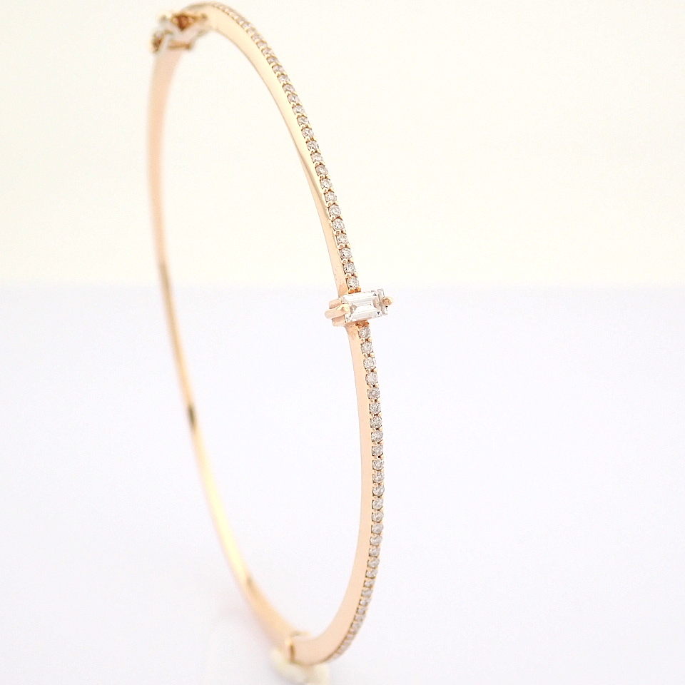 HRD Antwerp Certified 14K Rose/Pink Gold Diamond Bracelet (Total 0.37 Ct. Stone) 14K Rose/Pink - Image 7 of 15