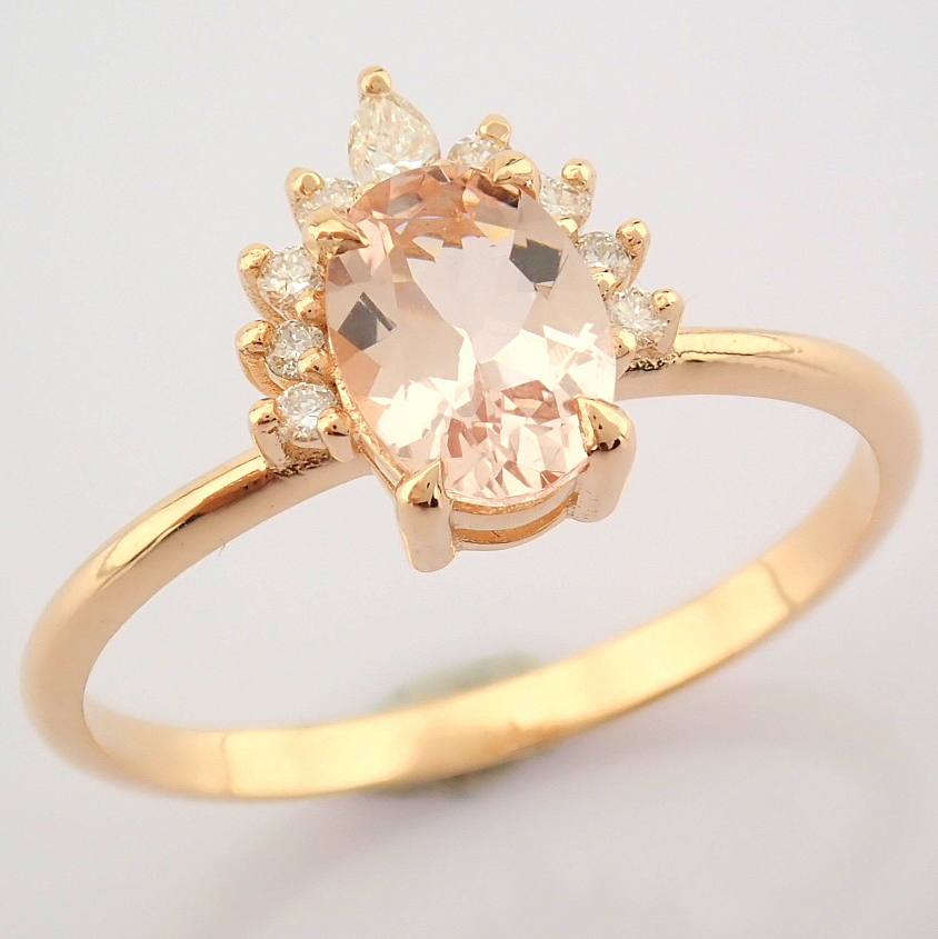 HRD Antwerp Certified 14K Rose/Pink Gold Diamond Ring (Total 0.78 Ct. Stone) 14K Rose/Pink Gold Ring - Image 10 of 10