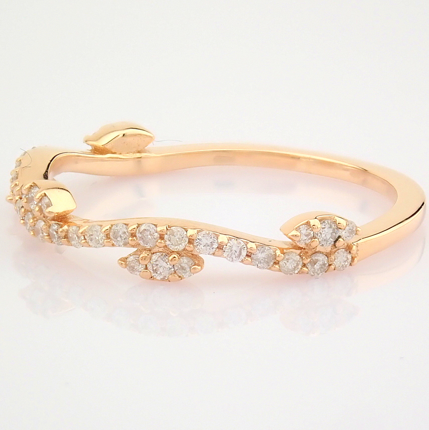 HRD Antwerp Certified 14K Rose/Pink Gold Diamond Ring (Total 0.21 Ct. Stone) 14K Rose/Pink Gold Ring - Image 3 of 10