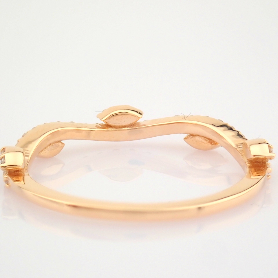 HRD Antwerp Certified 14K Rose/Pink Gold Diamond Ring (Total 0.21 Ct. Stone) 14K Rose/Pink Gold Ring - Image 4 of 10