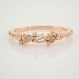 HRD Antwerp Certified 14K Rose/Pink Gold Rose Cut Diamond & Diamond Ring (Total 0.25 Ct. Ston... 14K