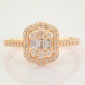 HRD Antwerp Certified 14K Rose/Pink Gold Diamond Ring (Total 0.51 Ct. Stone) 14K Rose/Pink Gold Ring