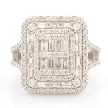 HRD Antwerp Certified 14K White Gold Diamond Ring (Total 1.25 Ct. Stone) 14K White Gold Ring