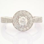 HRD Antwerp Certified 18k White Gold Diamond Ring (Total 0.75 Ct. Stone) 18k White Gold Ring