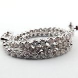 HRD Antwerp Certified 14K 0,91 Ct. Diamond Tennis Bracelet 14K     4,00 g White Gold 0,91 Ct. H/Vs