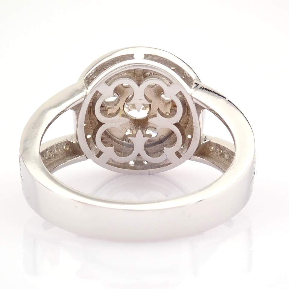 HRD Antwerp Certified 18K White Gold Diamond Ring (Total 1.09 Ct. Stone) 18K White Gold Ring - Image 7 of 13