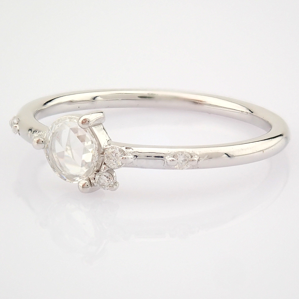 HRD Antwerp Certified 14K White Gold Diamond Ring (Total 0.22 Ct. Stone) 14K White Gold Ring - Image 12 of 12