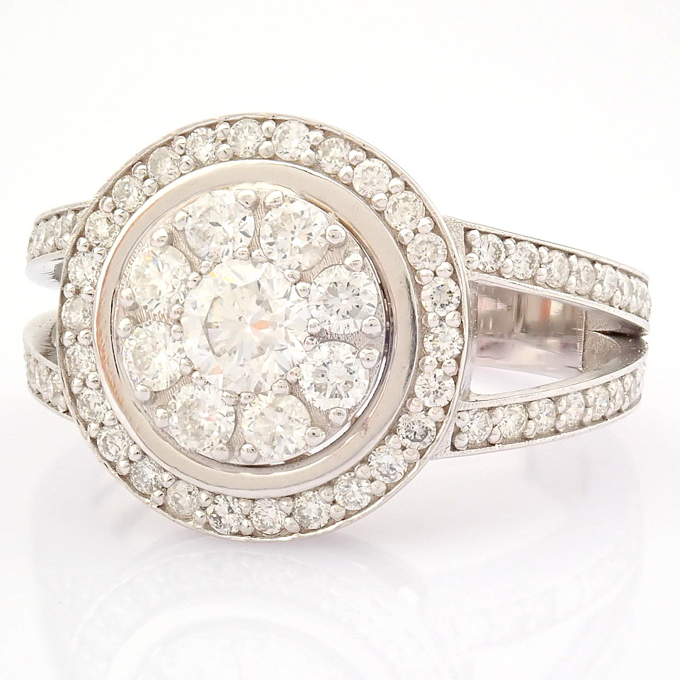 HRD Antwerp Certified 18K White Gold Diamond Ring (Total 1.09 Ct. Stone) 18K White Gold Ring - Image 6 of 13