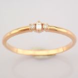 HRD Antwerp Certified 14K Rose/Pink Gold Baguette Diamond & Diamond Ring (Total 0.05 Ct. Ston... 14K