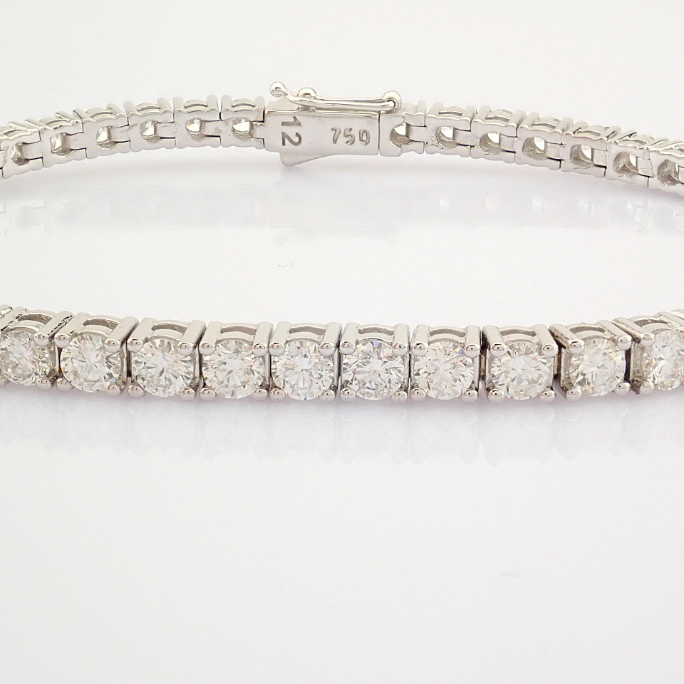 HRD Antwerp Certified 18K White Gold Diamond Bracelet (Total 5.3 Ct. Stone) 18K White Gold - Image 7 of 10