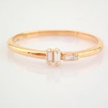 HRD Antwerp Certified 14K Rose/Pink Gold Baguette Diamond Ring (Total 0.09 Ct. Stone) 14K Rose/