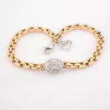 HRD Antwerp Certified 14K White and Rose Gold Diamond Bracelet (Total 0.3 Ct. Stone) 14K White and