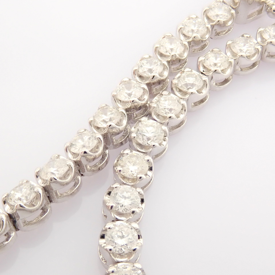 HRD Antwerp Certified 2,50 Ct. Diamond Tennis Bracelet (Crown) - 14K White Gold     8.35 g White - Image 9 of 14