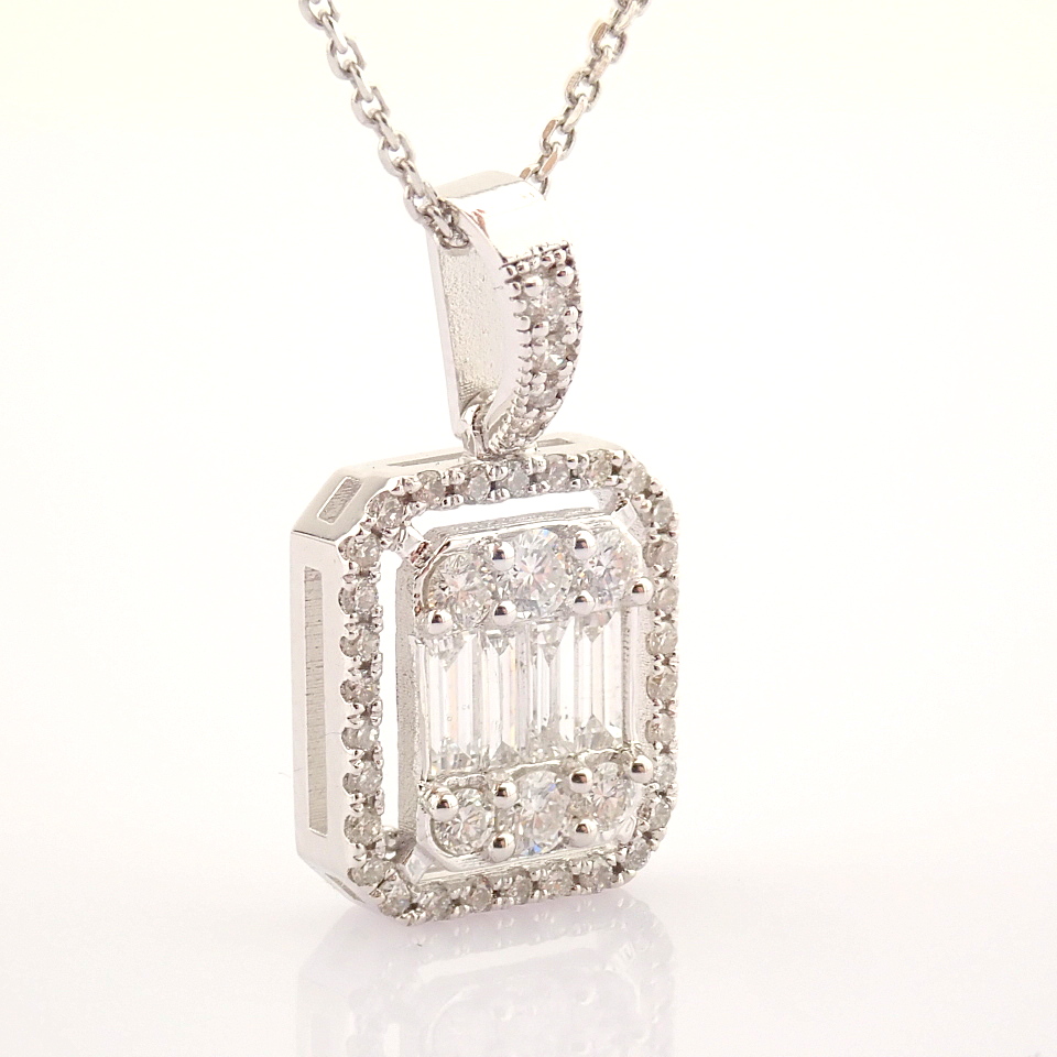 HRD Antwerp Certified 14k White Gold Diamond Pendant (Total 0.6 Ct. Stone) 14k White Gold Pendant - Image 3 of 13